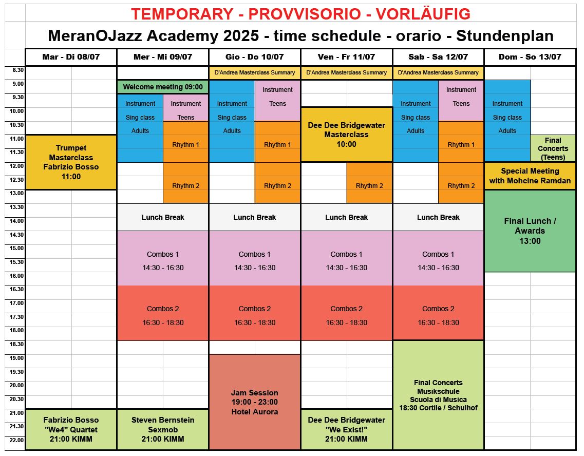 Orario Stundenplan 2025
